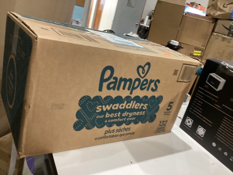 Condition photo showing New/Like New for Pampers Swaddlers Diapers, Size 5 (20-37 lbs), 132 Count, Absorbent, Keeps Baby Dry and Comfortable, Skin Safe Disposable Baby Diaper (Packaging May Vary) Size 5 132