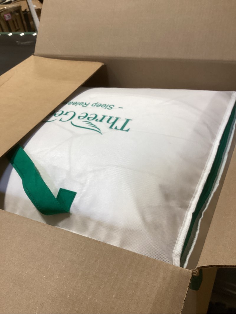 Condition photo showing Good Condition for three geese luxury down comforter cal king size, all-season duvet insert 108x98 inch with 100% cotton cover, medium warmth & high fill power, 79 oz white hotel collection comforter