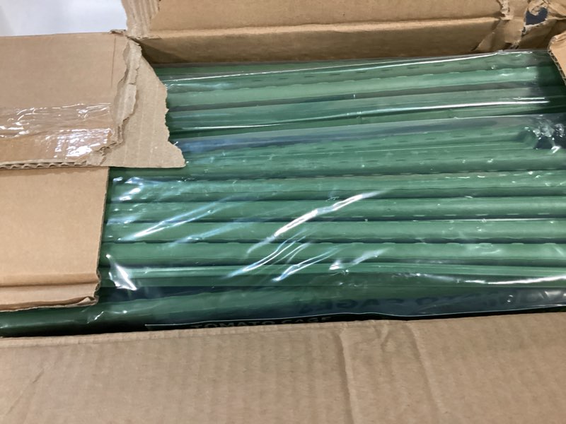 Condition photo showing New/Like New for 63-inch heavy duty tomato cages, 6-pack extra tall metal tomato trellis, steel tube plant cage for indeterminate tomatoes, cucumbers, pole beans – rust-proof coated 6-pack 63 inch