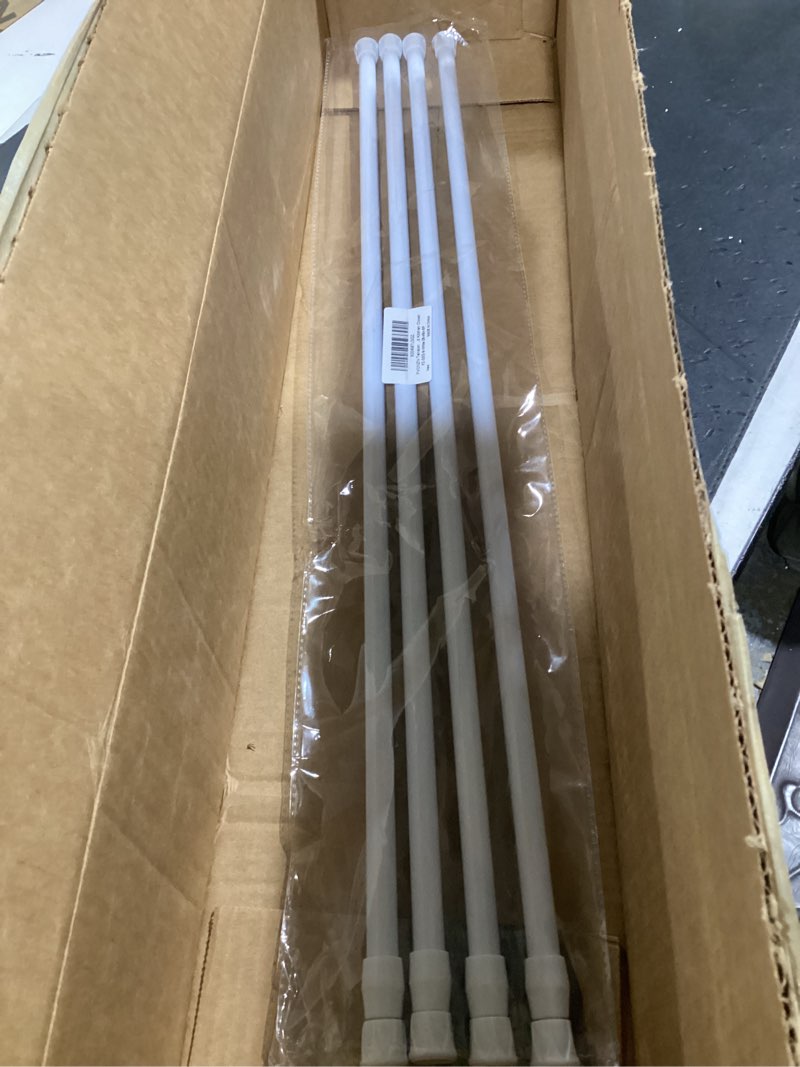 Condition photo showing Good Condition for tension curtain rod spring tension white 28-46inch adjustable curtain rod 6pcs small tension rod of small window cupboard kitchen closet 28-46inch-6pcs black