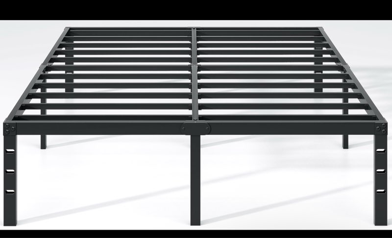 Metal Bed Frame,Full Size Bed Frame with Storage Space,Heavy Duty Sturdy Mattress Foundation,Easy Assembly,No Box Spring Needed, Black,18 Inch,Full