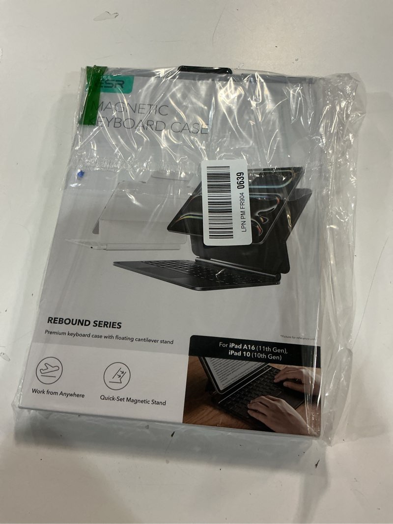 Condition photo showing New/Like New for ESR iPad 11th(A16, 2025)/10th Gen Case with Keyboard, Magic Keyboard for iPad 10.9", Case with Floating Cantilever Stand, Springy Backlit Keys, Multi-Touch Trackpad, Rebound Series, Black