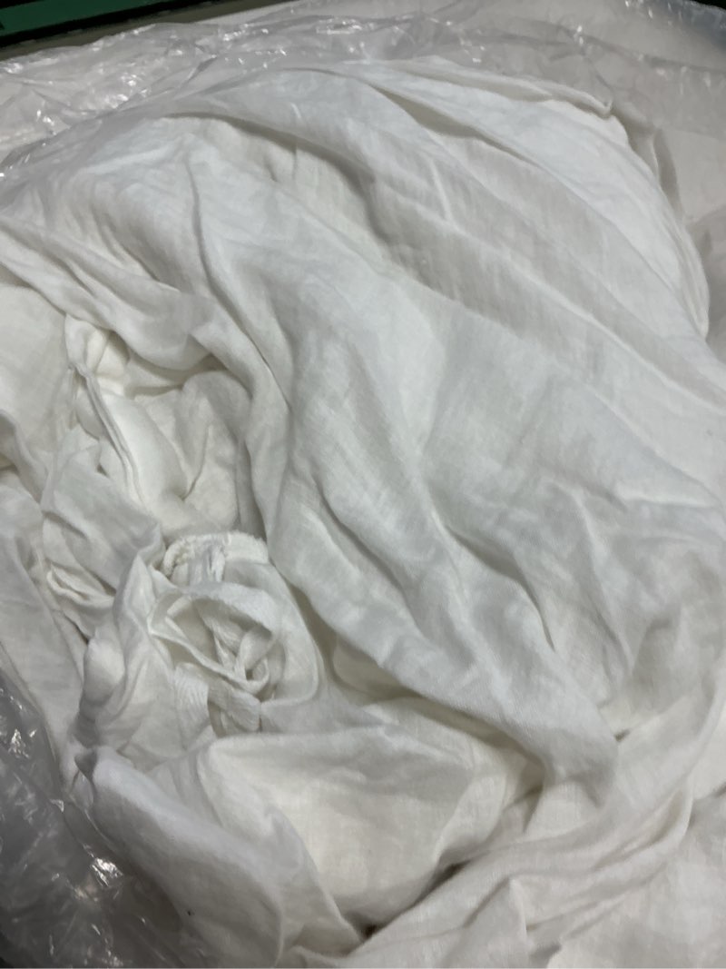 Condition photo showing As Is for european linen duvet cover, king/cal king, white