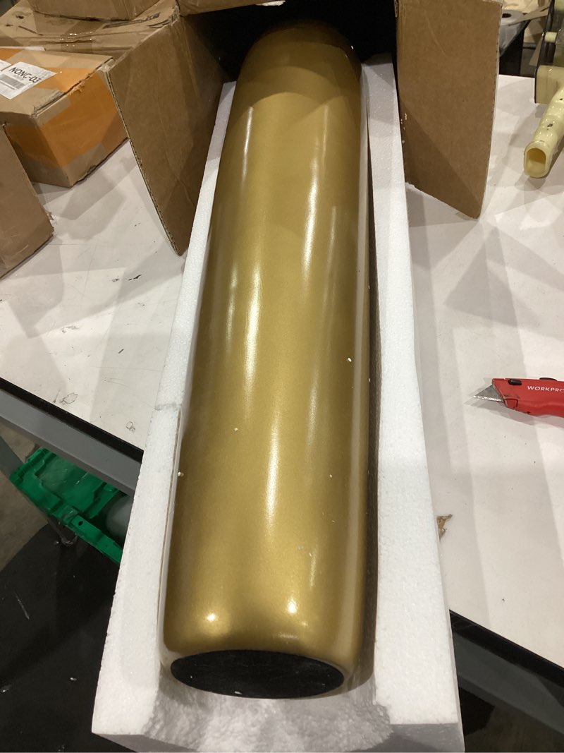 Condition photo showing New/Like New for 27.5" gold vase for home decor - tall floor vase for living room, bedroom, office - elegant minimalist tall vases for large dried stems, pampas grass, artificial branches
