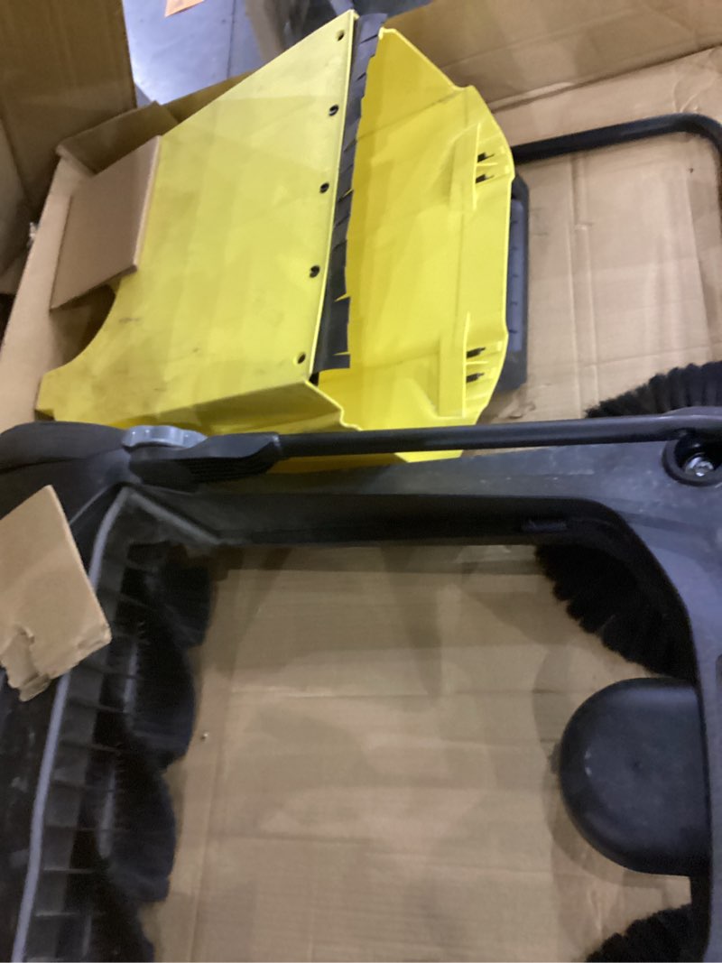 Condition photo showing As Is for Kärcher Walk Behind Outdoor Push Sweeper S 4 Twin for Workshops, Warehouses or Garages - 5X Faster Than a Push Broom, 5.25 Gallon Capacity, 26.8" Sweeping Width S 4 Twin (Residential)