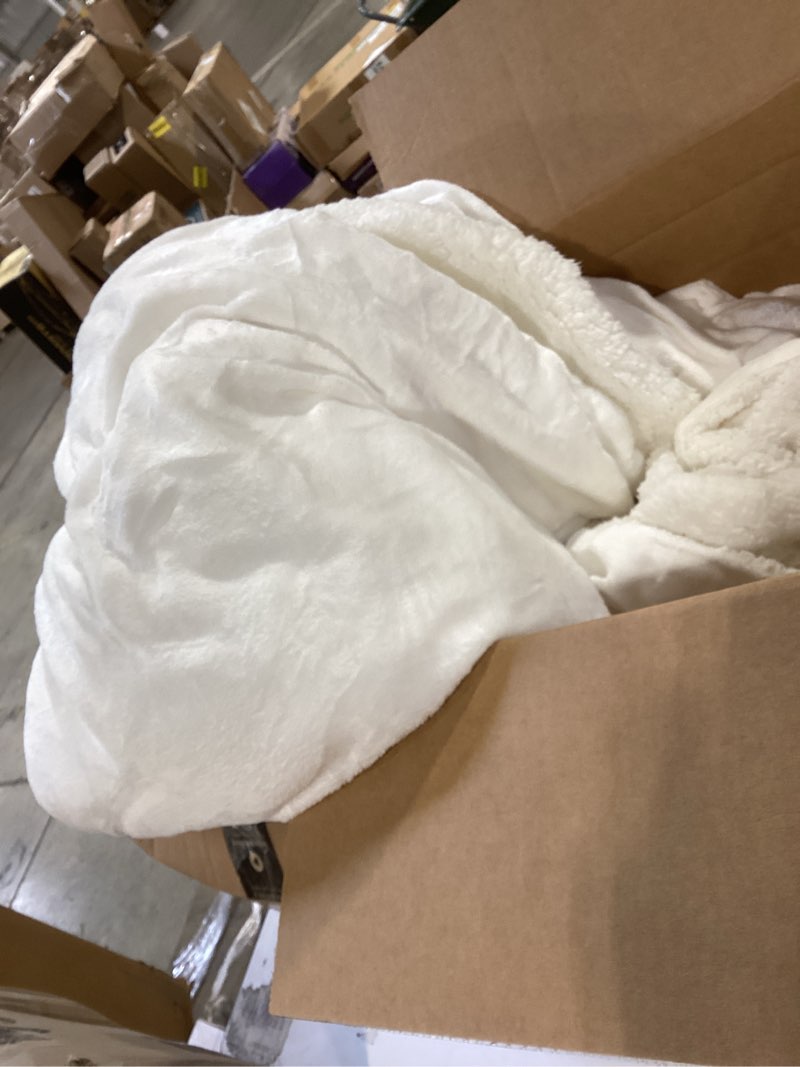 Condition photo showing Good Condition for utopia bedding fleece blanket white ultra soft warm lightweight microfiber breathable anti-static cozy bed blanket, all-season home decor gift for men & women ) white