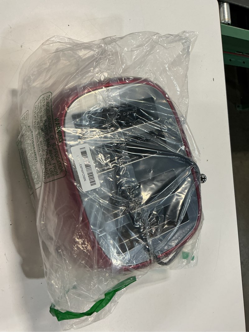 Condition photo showing As Is for roter mond 4 slice toaster retro stainless steel with bagel defrost cancel function, 6 browning settings, extre wide slot and removable crumb tray, red, st033