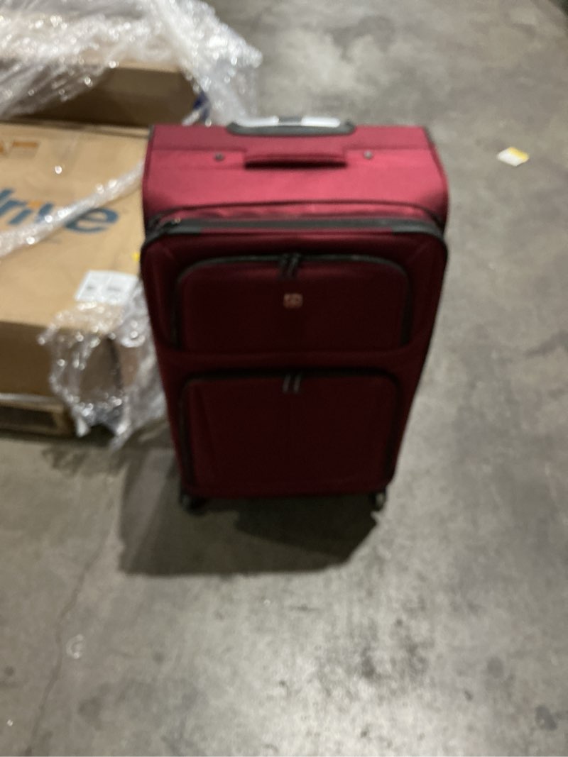 Condition photo showing Good Condition for swissgear sion softside expandable spinner luggage durable lightweight travel suitcase, burgundy, checked