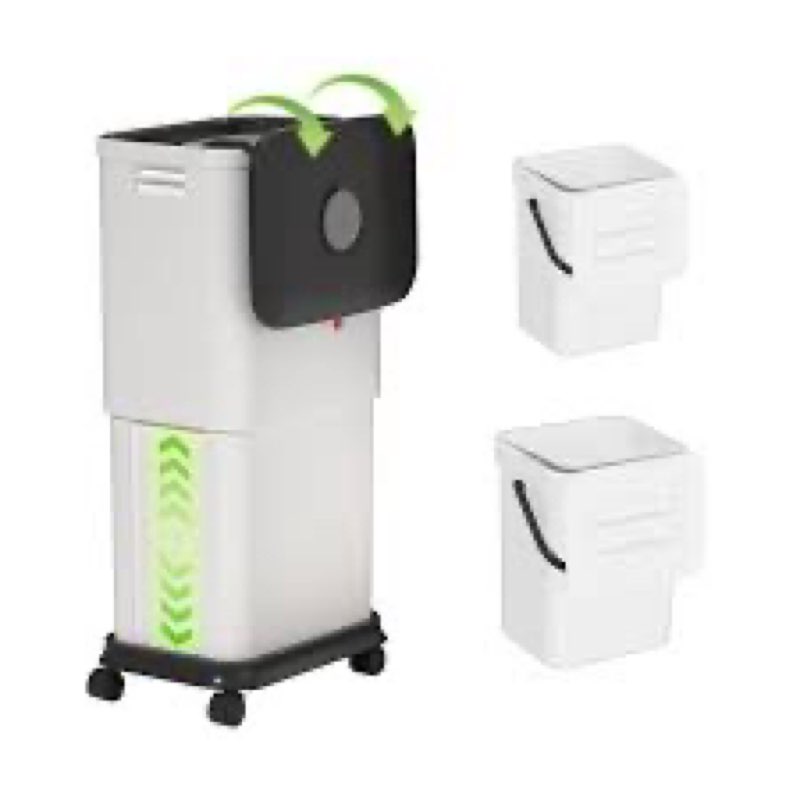 TODAYGO Telescoping Kitchen Trash Can with Lid,25L to 45L Adjustable Capacity/Height Kitchen Garbage