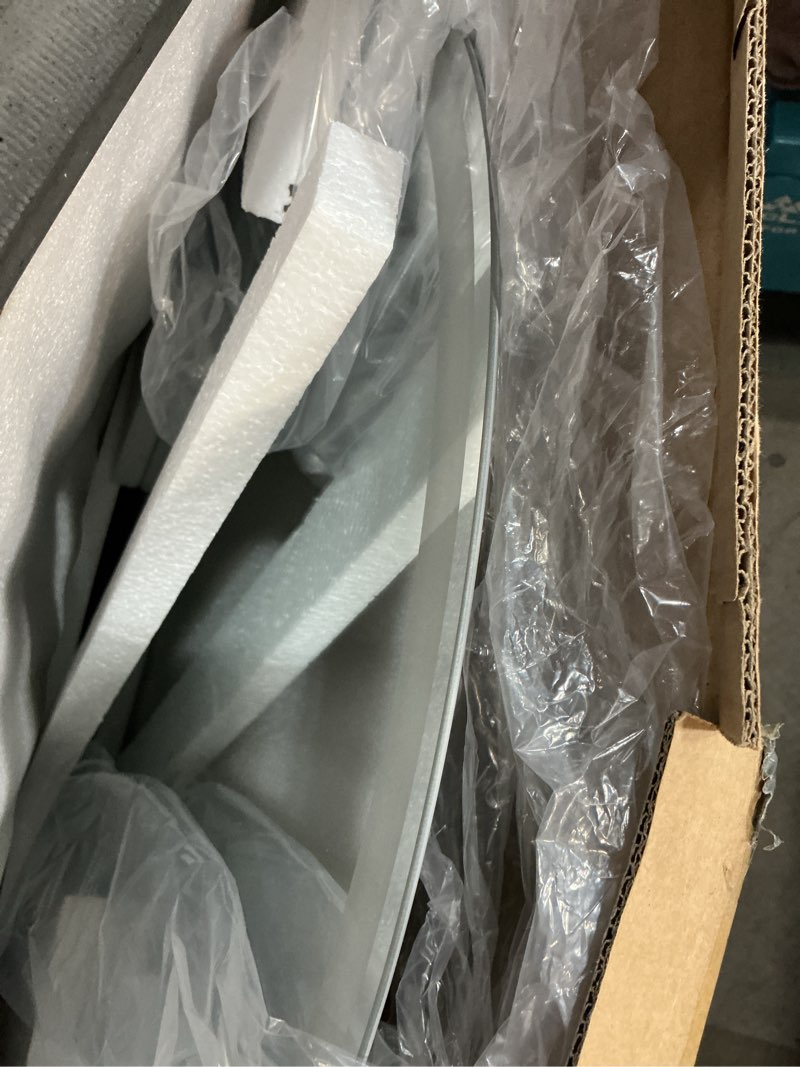 Condition photo showing Good Condition for led bathroom mirror 28 inch round bathroom mirror with lights, circle led mirror, wall mounted lighted bathroom with 3 colors brightness, anti-fog, dimmable, shatter-proof 3 colors 28"l x 28"w