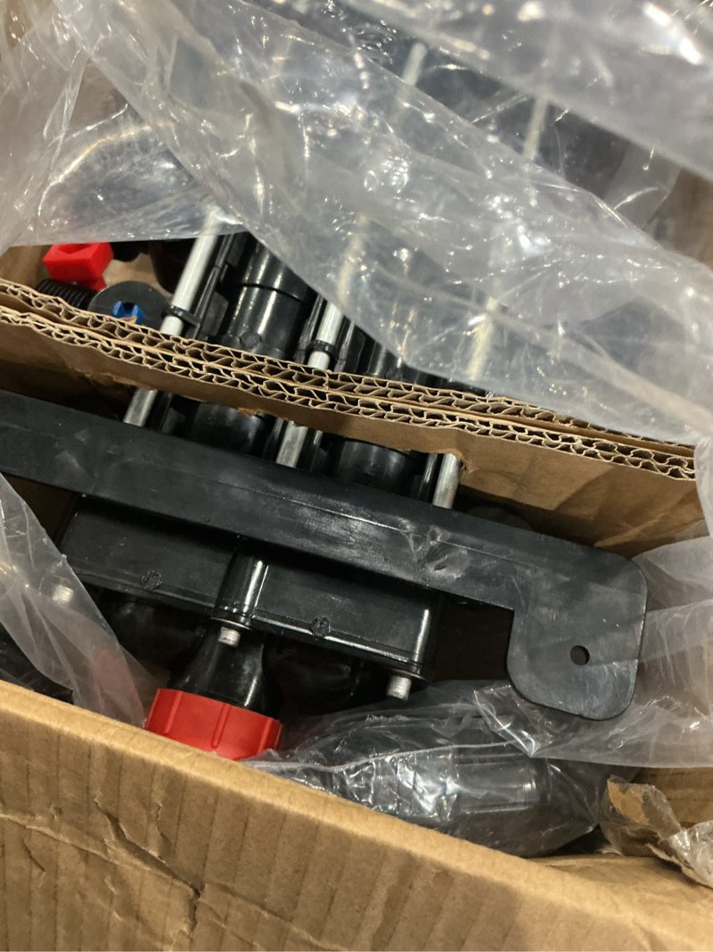 Condition photo showing As Is for 50243 pex manifold compatible with viega manabloc, homerun distribution pex manifold with valves, 1/2-inch zero lead poly alloy pex crimp with 24 ports adapters(15 cold, 9 hot),suitable for crimping. 50243 pex manifold with 24 valves