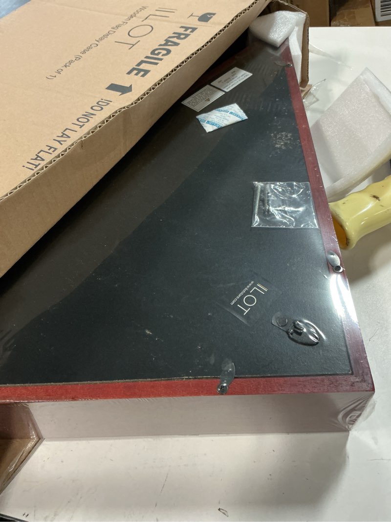 Condition photo showing Good Condition for Flag Case for American Veteran Burial Flag Solid Wood Military Flag Display Case Funeral Flag Flag Shadow Boxes to Fit a Folded 5'x9.5' American Flag with Polished Plexiglass Mahogany Large