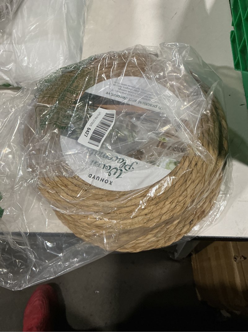 Condition photo showing Good Condition for 13 in round woven placemats plate chargers set of 12, boho farmhouse rustic woven place mats for kitchen dining party table decor, rattan wicker table mats jute braided chargers for dinner plates