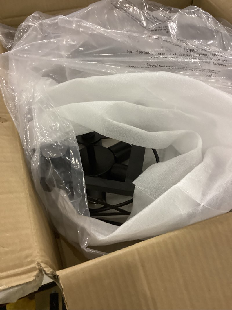 Condition photo showing Good Condition for Industrial Semi Flush Mount Ceiling Light, 6 Light Modern Metal Close to Ceiling Light Fixture, Farmhouse Light Fixtures Ceiling Mount, Black Chandelier for Kitchen, Dining Room, Hallway Black-6-Light 6-Light