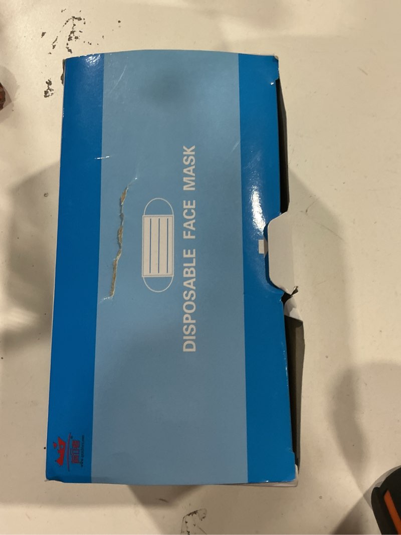 3-Ply_Non-Woven_Mouth_Cover Disposable_Face_Masks with Elastic Ear Loop Blue 50pcs