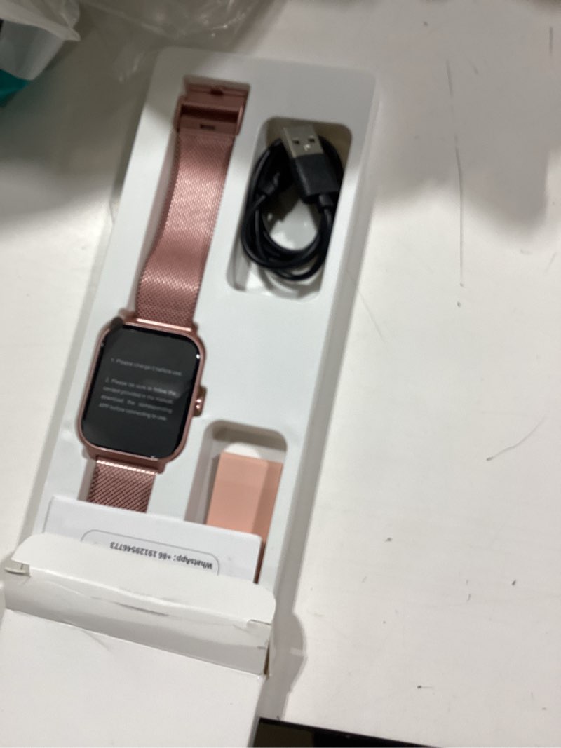 Condition photo showing Good Condition for cascho smart watch for women (2 bands), bluetooth call smartwatch with ai voice,1.85" hd fitness watch,heart rate/spo2/steps/sleep monitor,120+ sports modes,smart watches for android ios-rose gold rose gold 1