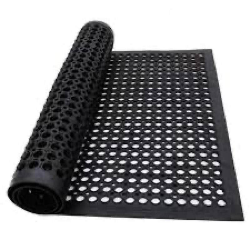 jxgzyy Commercial Rubber Floor Mat, 3' x 5' Heavy Duty Anti Fatigue Mat for Restaurant, Non-Slip Doo