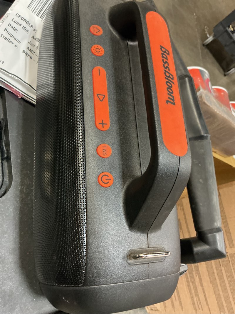 Condition photo showing As Is for bassbloom roar 1 portable bluetooth speaker, 60w powerful sound with jike bass, ipx6 waterproof, 24h 