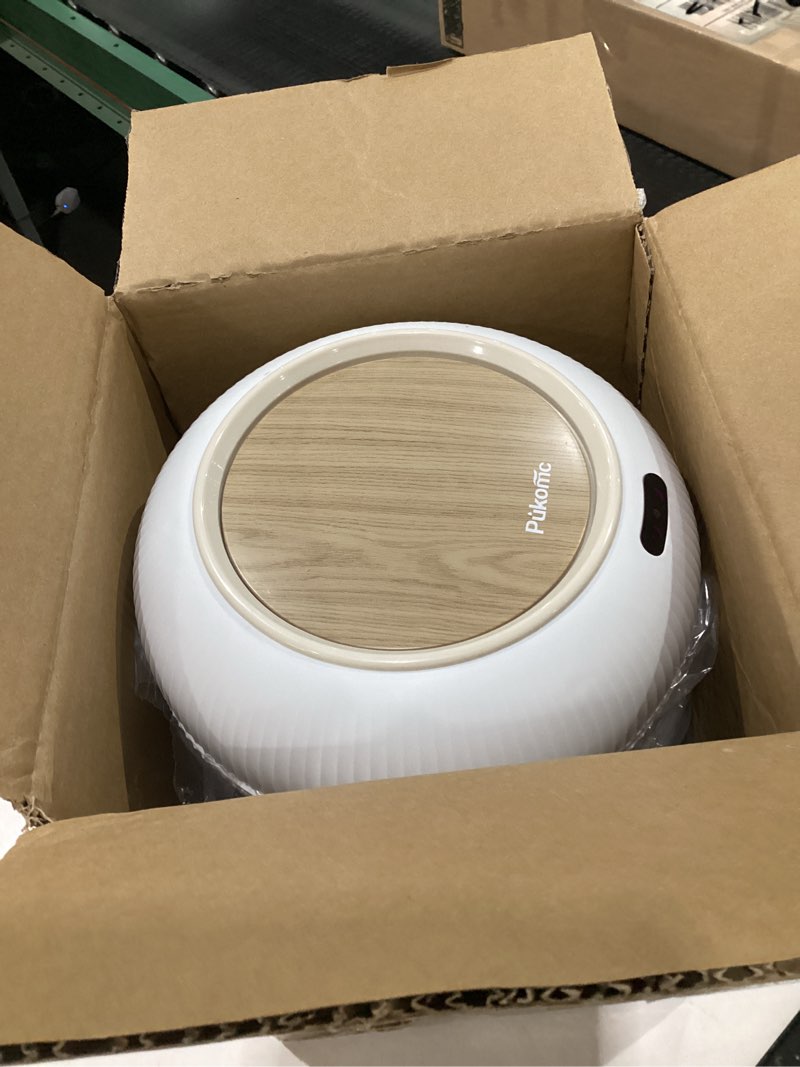 Condition photo showing As Is for Pukomc Smart Sensor Wastebasket, Convenient and Hygienic Easy to Use, Technology Sensor Waterproof Wastebasket Plastic Trash can for Kitchen, Bathroom, Bedroom, Living Room, Office and Outdoor 1 Pack white, NOT TESTED, USED