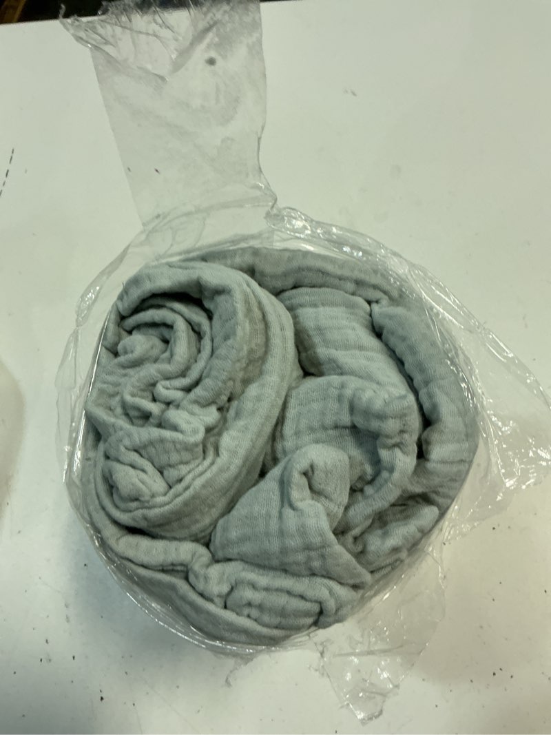 Condition photo showing As Is for quince organic cotton gauze dream quilt set, king/cal king, mist