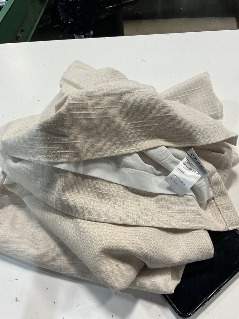 Condition photo showing Good Condition for quince cotton slub curtian 48”x108” in ivory