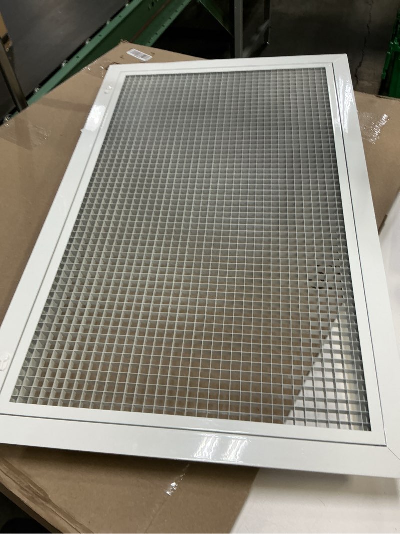 Condition photo showing Good Condition for HVAC Premium 30" x 18" Cube Core Eggcrate Return Air Filter Grille for 1" Filter - Aluminum - White [Outer Dimensions: 32.5" x 20.5] 30 x 18