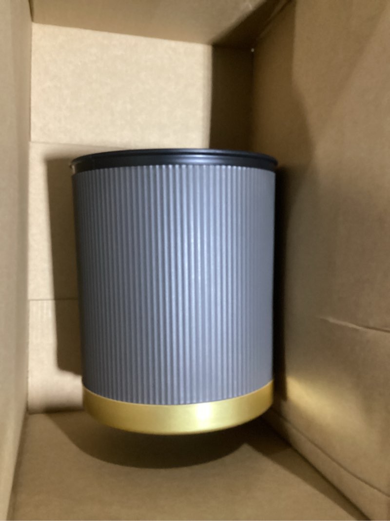 Condition photo showing As Is for smart bathroom trash can garbage can with lid, 2.8 gallon motion sensor trash bin for bathroom, kitchen, small mini trash cans black automatic diaper trash can-dark gray gray 2.8 gallon