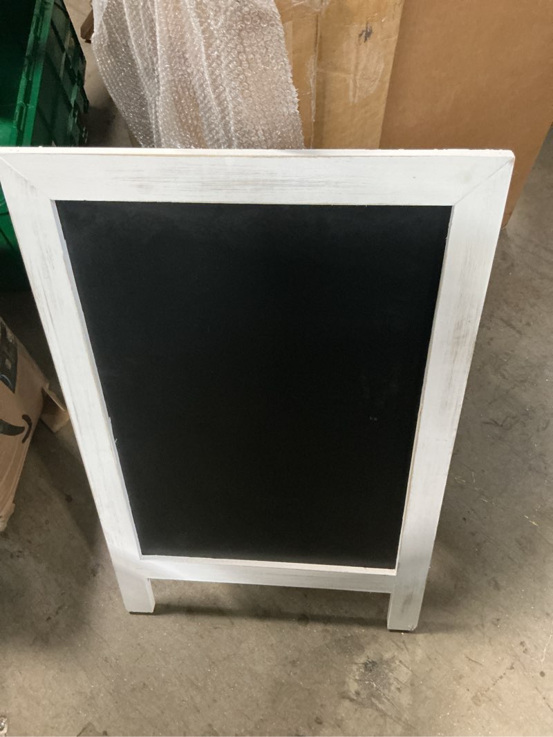 Condition photo showing As Is for glitzhome farmhouse wood chalkboard hanging or standing decor