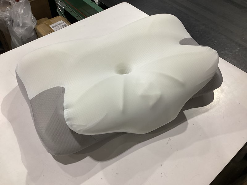 Condition photo showing Good Condition for cervical neck pillow for sleeping - cooling ergonomic memory foam pillow for neck pain relief, soft and stretchy, relieves shoulder pressure, side sleepers, cooling and breathable ice silk pillowcase white