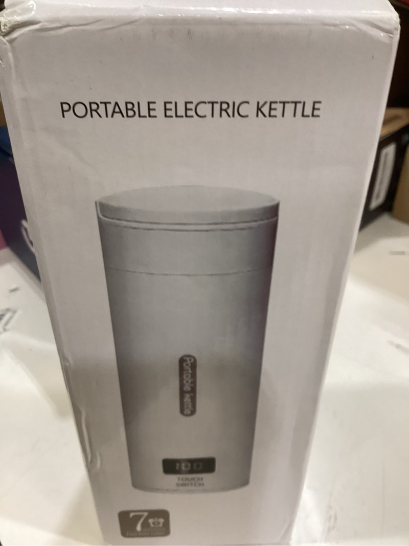 Condition photo showing New/Like New for travel tea kettle?110v?, portable electric kettle, 316 stainless steel premium liner, 4-speed temperature adjustment with auto shut-off and boil-off protection,white.