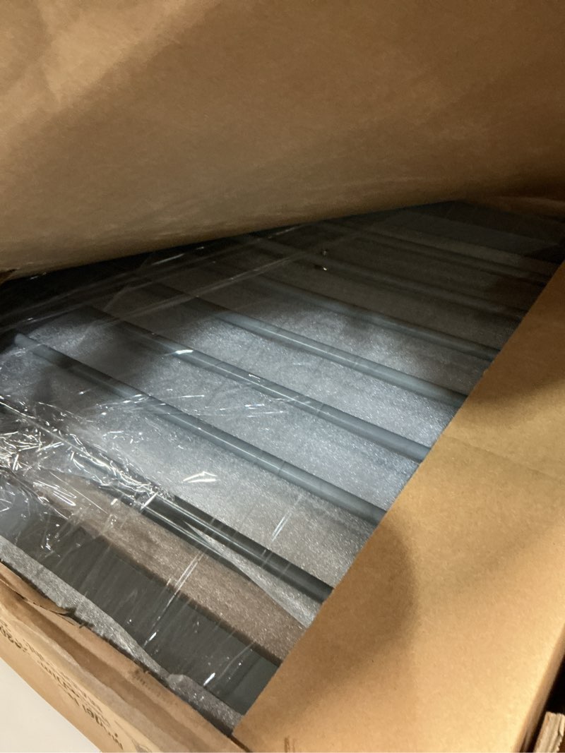 Condition photo showing Good Condition for Freestanding Dog Gate with Door, Pet Gate for Stairs, 80 inch Wide Pet Barrier Indoor, Dog Fences Indoor, Support Feet Included, 4 Panels, 24" Tall, Grey