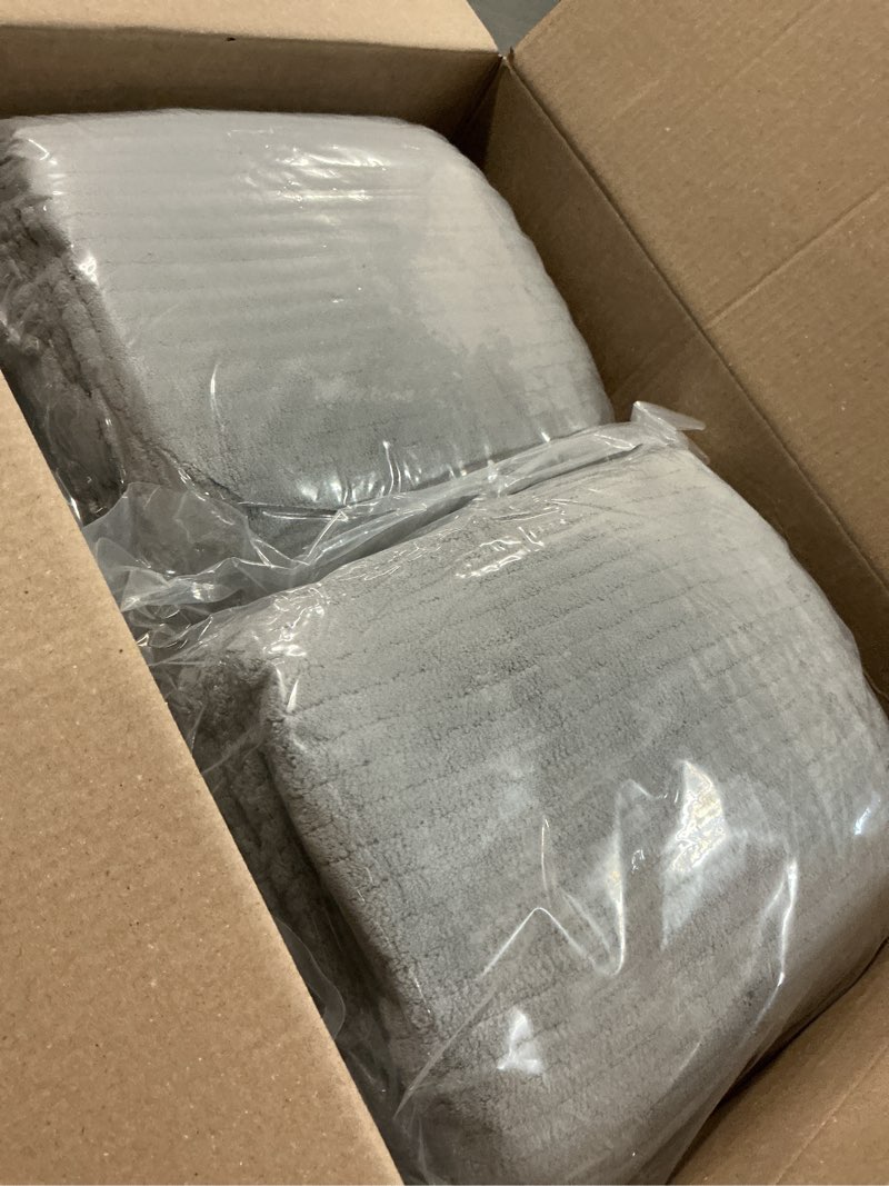 Condition photo showing New/Like New for bath towels set of 4 extra large 35 x 70 inches,luxury thick high absorbent quick dry bath sheet,ultra soft microfiber,bathroom,beach,yoga,sport,spa (grey) grey 4 piece bath towels