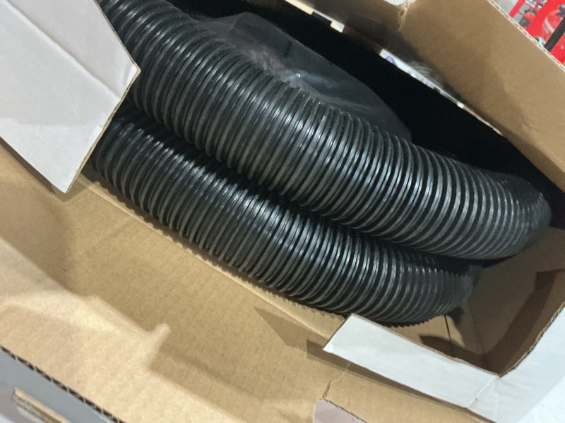 Condition photo showing As Is for shop-vac 8' x 2-1/2" universal hose black, replacement hose compatible with rigid, dewalt, husky, craftsman, bauer, masterforce vacuum cleaners