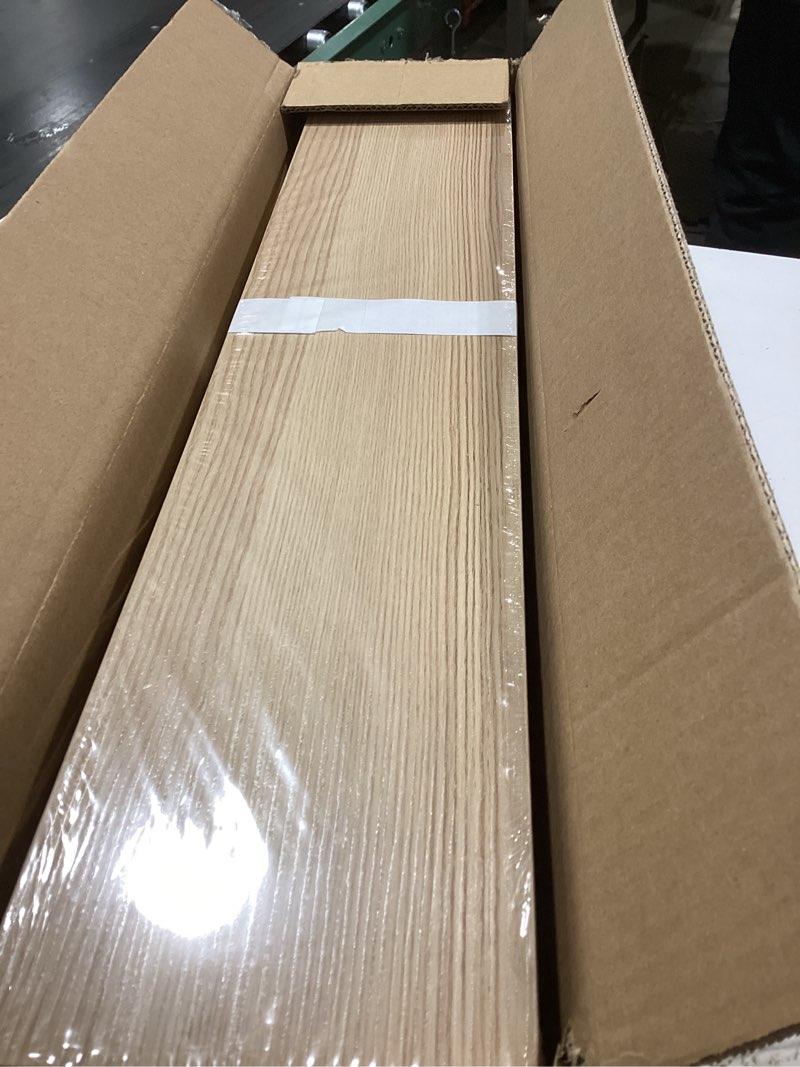 Condition photo showing Good Condition for upsimples Floating Shelves for Wall, 23.6 Inch Shelves for Decor Storage Set of 6, Wall Mounted Wood Shelf for Bedroom, Living Room, Bathroom, Kitchen, Long Picture Ledge Shelves, Natural Natural 23.6in