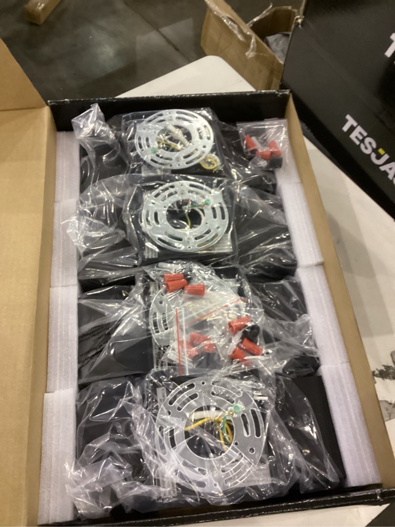 Condition photo showing New/Like New for Tesjaso 4 Pack Dusk to Dawn Outdoor Wall Light, Up and Down Lights Wall Sconce Waterproof IP65 Exterior Light Fixture, Aluminum Wall Lamp Fixture ETL Listed Matte Black Bulb NOT Included