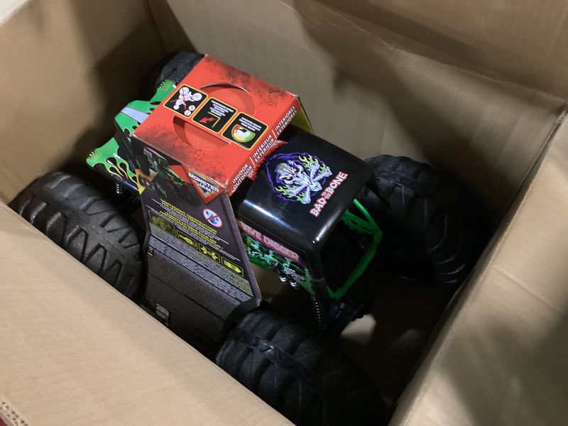 Condition photo showing New/Like New for Monster Jam, Official Mega Grave Digger All-Terrain Remote Control Monster Truck, Over 2 Ft. Tall, 1:6 Scale, Kids Toys for Boys and Girls Ages 4 and Up Mega Grave Digger (V2)