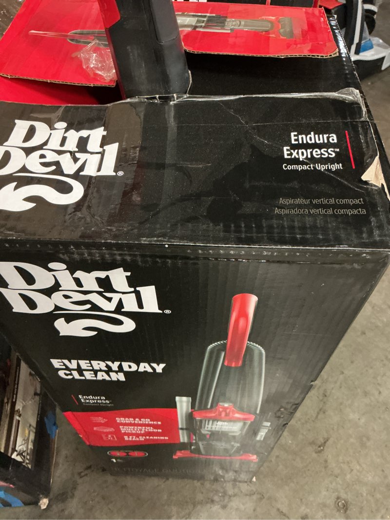 Condition photo showing As Is for dirt devil upright vacuum cleaners - hepa filtration