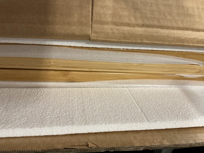 Condition photo showing New/Like New for dog gates for doorways stairs, foldable freestanding pet gate, dog fences indoor, bamboo dog gates (natural, 18-55" wide) bamboo dog gate natural 3 panel - 55 inches wide