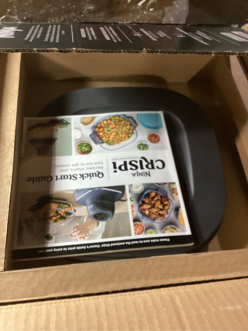 Condition photo showing New/Like New for Ninja Crispi 4-in-1 Glass Air Fryer | 450°F | Non-Toxic | 4QT & 6-Cup Glass Containers w/Lids | Microwave, Freezer, Dishwasher Safe | Max Crisp, Air Fry, Bake, Recrisp | Green | FN101SG Sage 4 QT