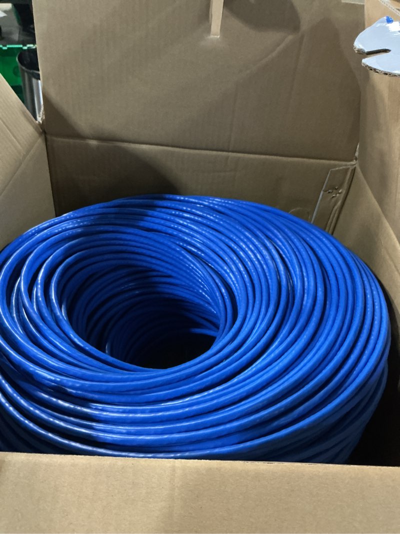 Condition photo showing As Is for MONK CABLES | CAT6 Plenum Cable 1000ft | UTP, 23AWG, 550MHz | DSX-8000 Certified | Most Certified Cable of The Whole Market (Blue)