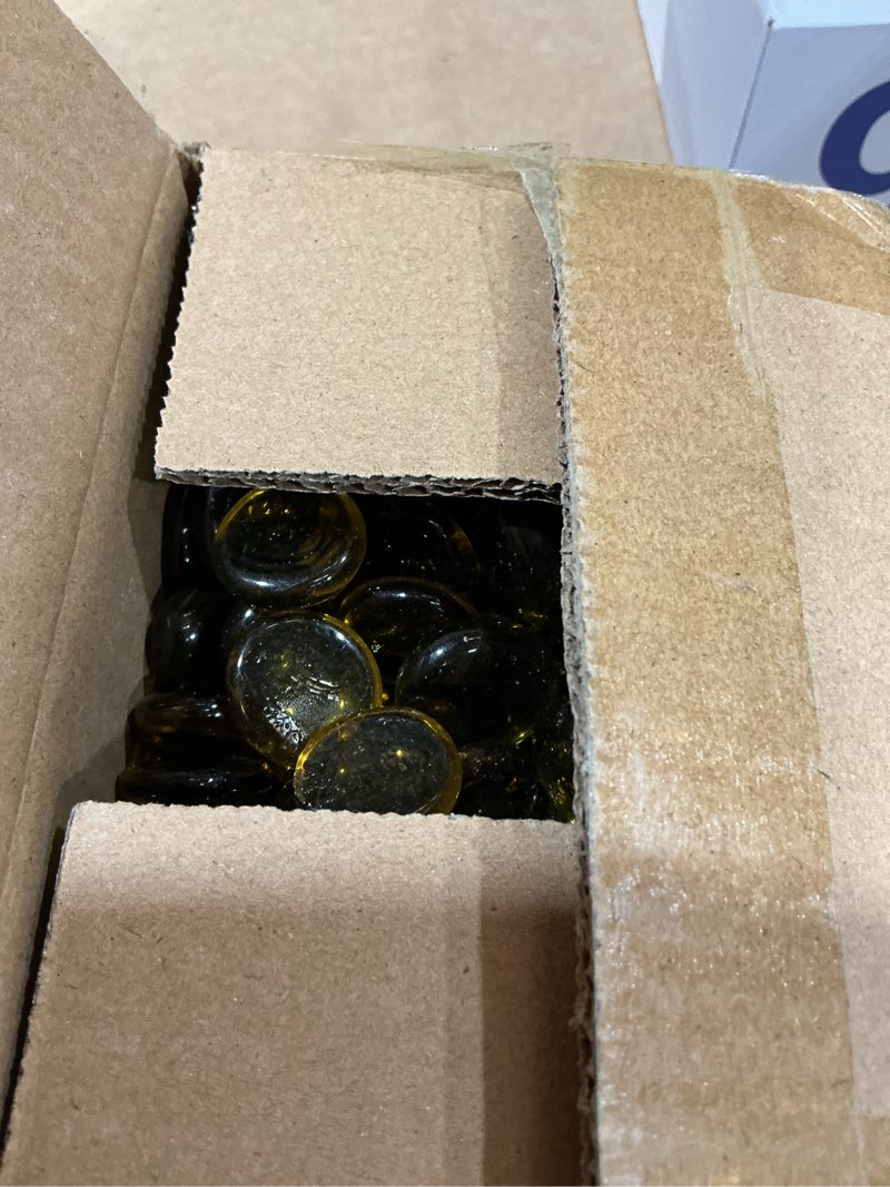Condition photo showing New/Like New for futureplusx 5lb flat glass marbles, amber yellow vase filler beads flat gems decorative glass stones for table scatter hydroponic plant decor