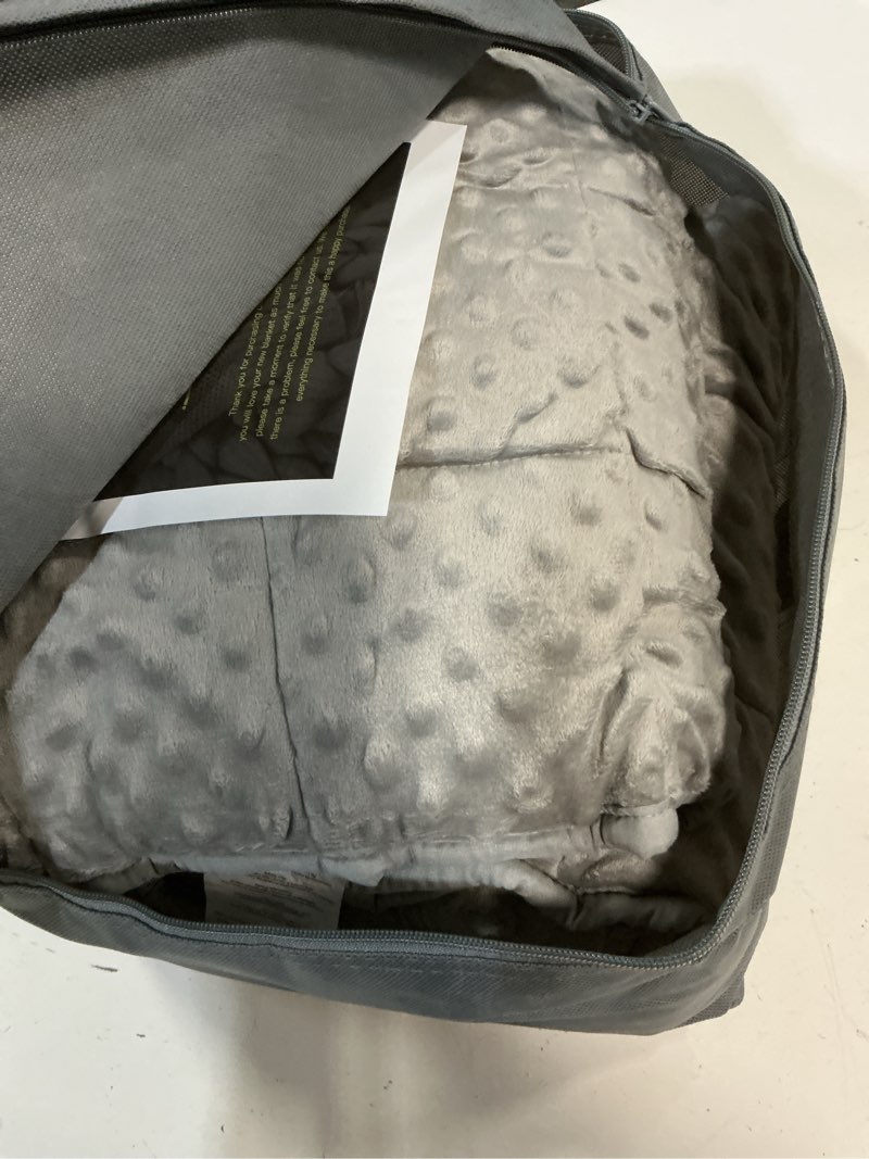 Condition photo showing Good Condition for mr. sandman weighted blanket for adults, queen size 15 lbs, 60 x 80 inches | cooling soft minky for hot sleepers; machine washable; filled with glass beads; heavy bed throw for sleep; grey