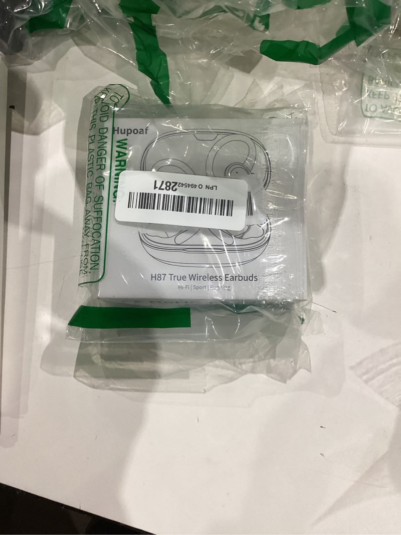 Condition photo showing New/Like New for hupoaf wireless earbuds sport with earhooks, 2026 bluetooth 5.4 headphones with 4 enc noise canceling mics, 50h stereo earphones for running/gym/workout, ip7 waterproof over ear buds for android/ios a-black light