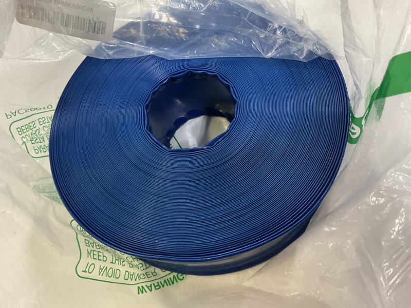 Condition photo showing Good Condition for pool backwash hose 1-1/2" x 100 ft - heavy duty layflat sump pump hose, weather and burst resistant pvc discharge hose with 2 clamps for water transfer, pool drainage, pool drain 1-1/2" x 100'
