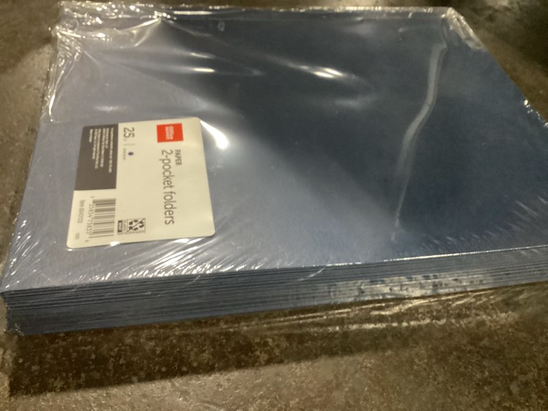 Condition photo showing New/Like New for office depot® brand 2-pocket paper folders, dark blue, pack of 25