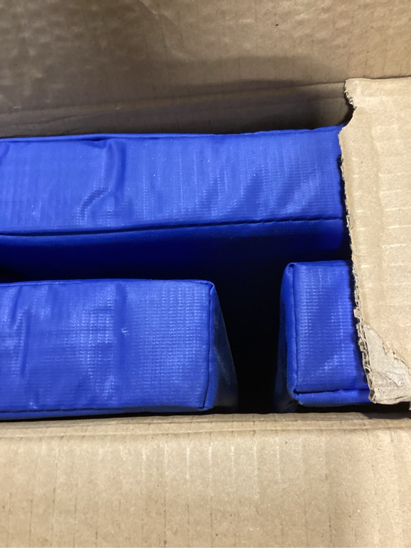 Condition photo showing New/Like New for i-beam flange pad with foam & pvc leather, 3ft high 2-inch thick foam flange pads for 5/6/7/8/9/10/12 inch flanges for gym basketball court garage protection, indoor & outdoor use blue fits 12" wide flange
