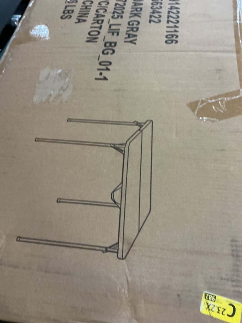 Condition photo showing New/Like New for Flash Furniture Dunham 2.83' Square Plastic Folding Event Table with Carrying Handle, Bi-Fold Banquet Table for Indoor/Outdoor Events, Dark Gray Dark Gray 3 ft Solid