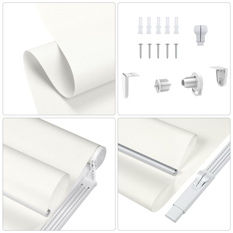 Homebox 50% Blackout Light Filtering Blinds for Windows,Room Darkening Roller Shades Roll up and Pul