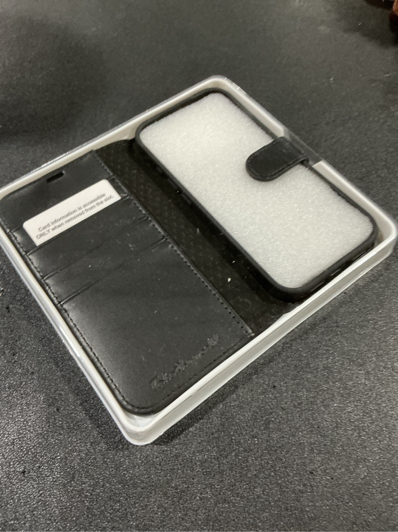 Condition photo showing New/Like New for tucch wallet case for iphone 17 pro (6.3") 2025, rfid blocking 4 card holders | kickstand | shockproof tpu shell | pu leather | magnetic closure | protective flip folio cover | black