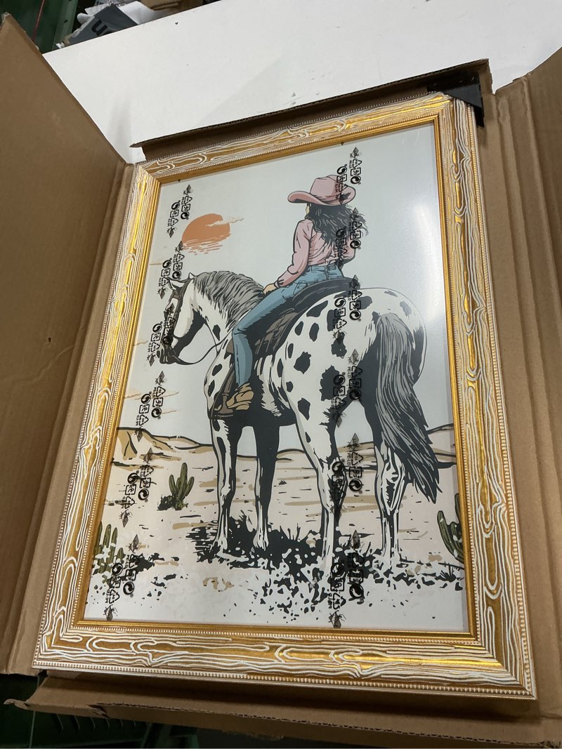 Condition photo showing As Is for gulethun 12x18 picture frame gold - vintage photo frame  retro home decor wall hanging gallery frames, sturdy, plexiglass, ornate gold raised poster frame for vertical & horizontal display
